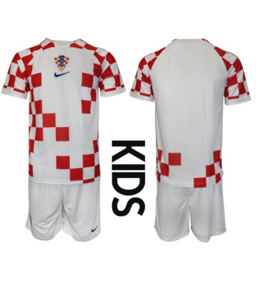 Kroatien Hemmakläder Barn VM 2022 Kortärmad (+ Korta byxor)